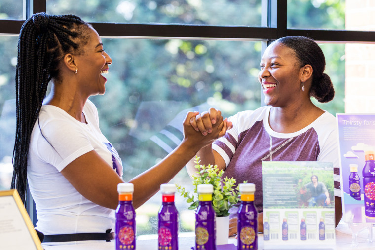 Image: Sisters Sheylon Haywood, left, and Sandy Reid, own a new beverage company, Ginsation.