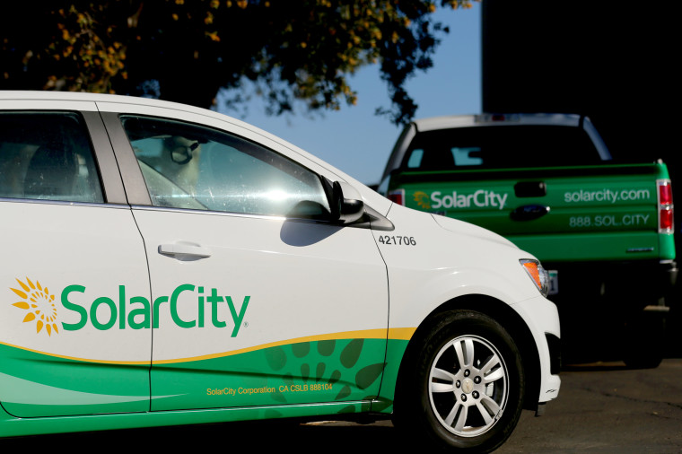 SolarCity vehicles are shown in San Diego, California