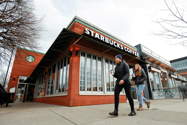 The Starbucks in Buffalo, N.Y., where workers voted to unionize.