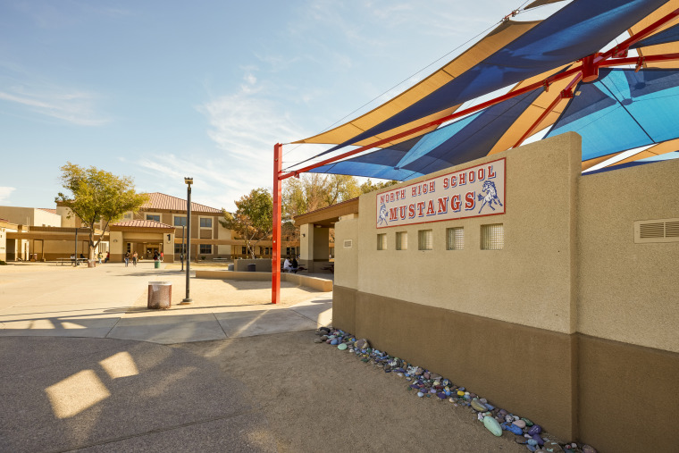 The student body at North High School in the Phoenix Union High School District is 80 percent Hispanic and 8 percent Black.