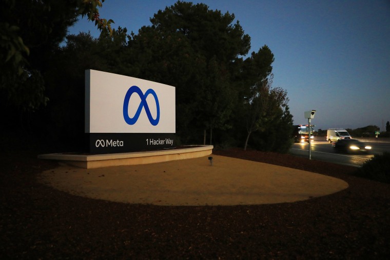 Image: New signage for Meta, the parent company of Facebook, in Menlo Park, Calif. on Nov. 4, 2021.