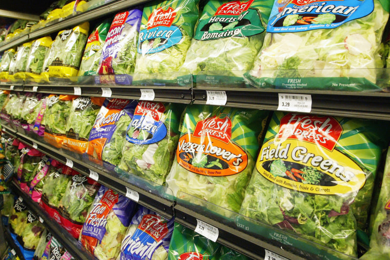 Image: Fresh Express bagged salad in a grocery store in San Francisco.