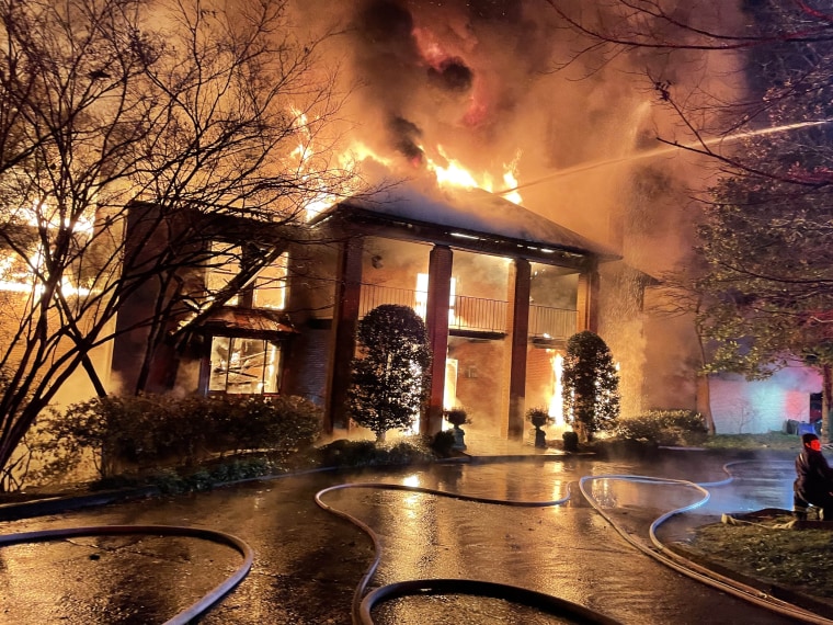 A house fire in McLean, Va., early on Dec. 22, 2021.