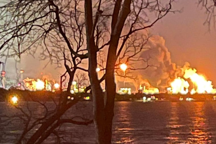Flames were seen at the Baytown, Texas refinery after a possible explosion.