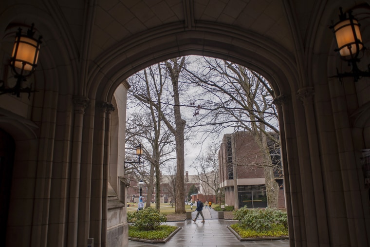 Image: A man walks on campus at Princeton University on Feb. 4, 2020 in Princeton, N.J.
