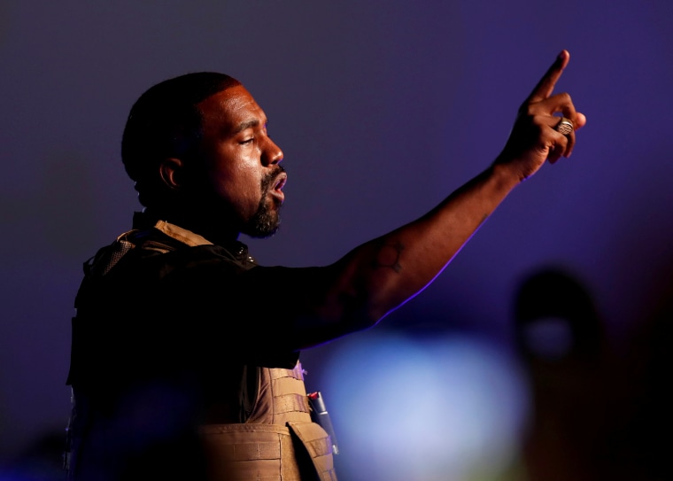 El rapero Kanye West en el primer mitín de su candidatura presidencial. Foto del 19 de julio de 2020.