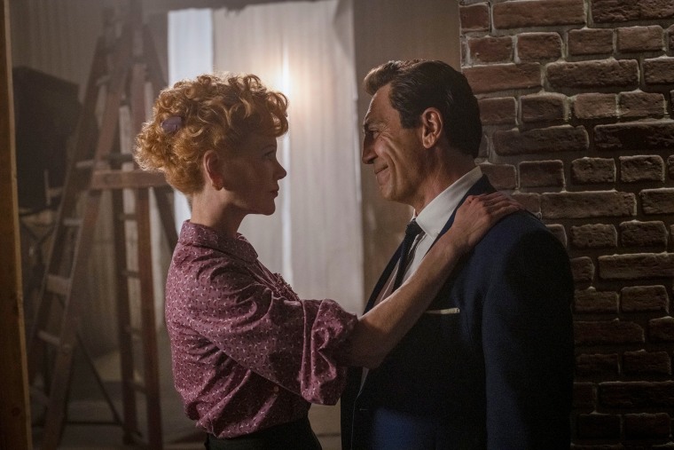 Kidman in a scene with Javier Bardem, who plays Desi Arnaz in the film.