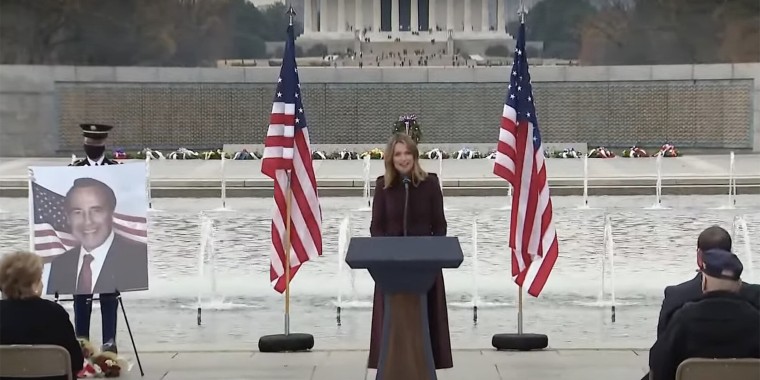 TODAY's Savannah Guthrie spoke about the late senator Bob Dole and their friendship at ceremony at the World War II Memorial in the nation's capitol Friday.