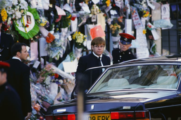 Elton John at Princess Diana's Funeral