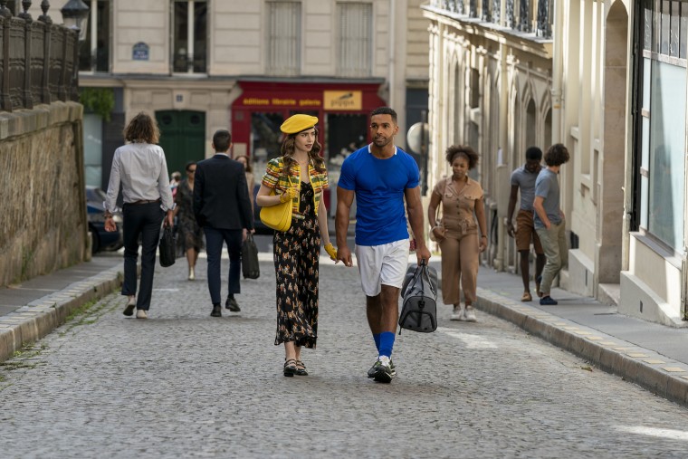Lily Collins and Lucien Laviscount in season two of "Emily in Paris."