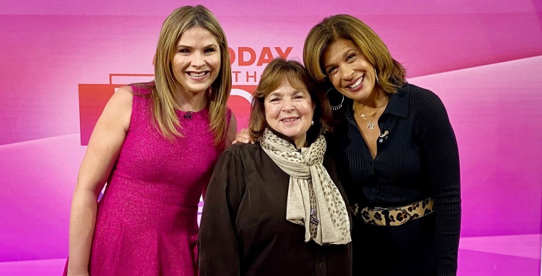 Ina, Hoda and Jenna pose for a picture post-surprise.