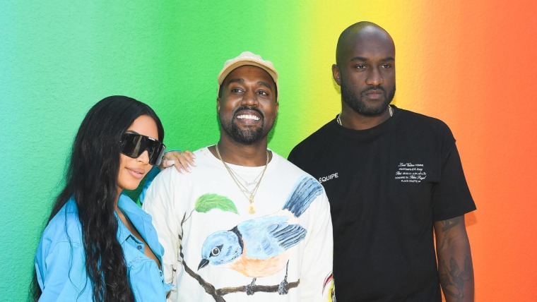 Kim Kardashian, Kanye West y Virgil Abloh.