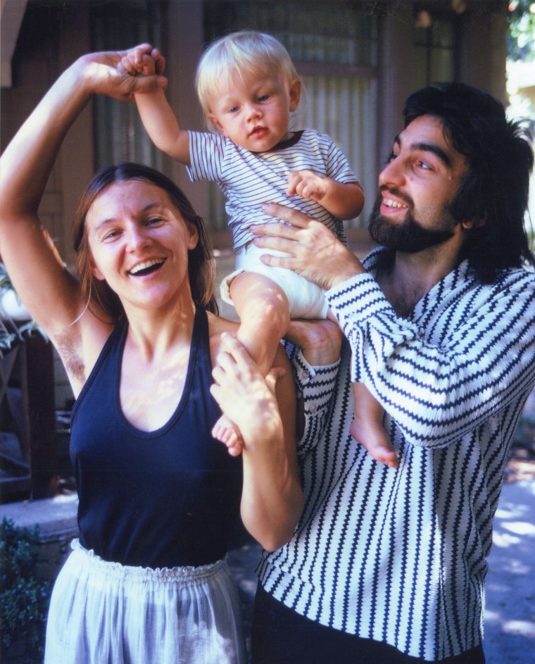DiCaprio as a baby with his parents, George and Irmelin.