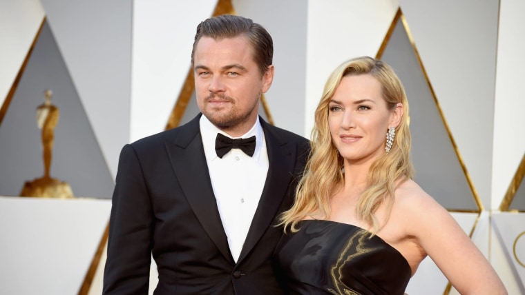 Leonardo DiCaprio y Kate Winslet en la alfombra roja de los Academy Awards 2016