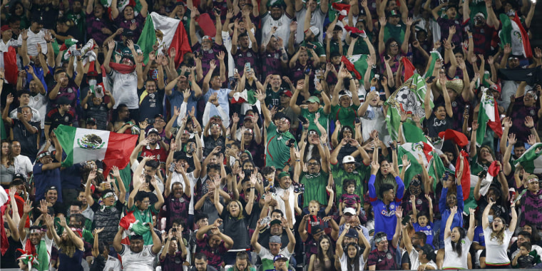 Los fanáticos de la selección mexicana de fútbol vitoreaban durante el partido contra Estados Unidos en la final de la Copa Oro de la CONCACAF en Glendale, Arizona, el 24 de julio.