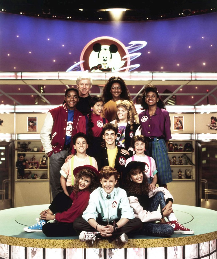 Hale, far right in the front row, poses with her fellow Mouseketeers. 