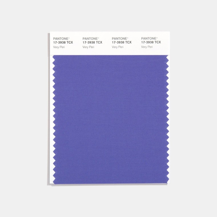 A periwinkle cotton swatch on a white background