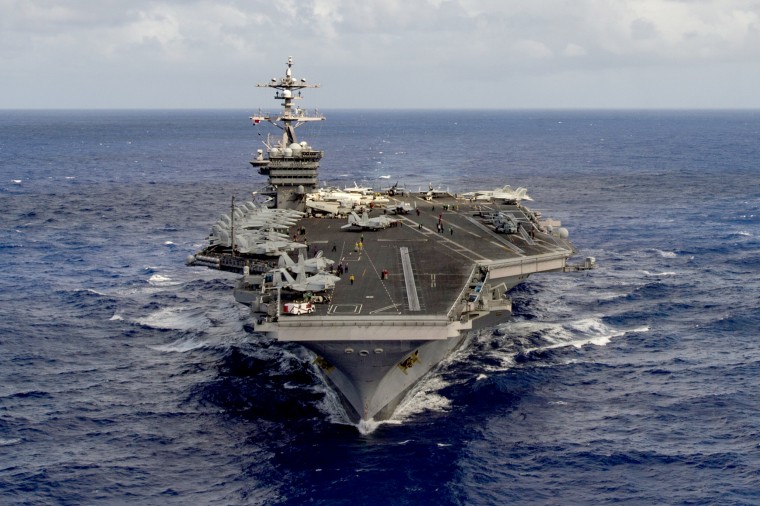 Image: The aircraft carrier USS Carl Vinson (CVN 70) transits the Pacific Ocean