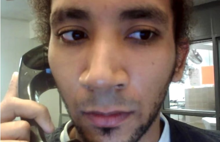 Carlos Rincón in a video call from an ICE detention center.