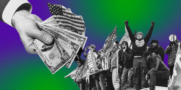 Photo Illustration: Corporations are handing money to Americans rioting against the government
