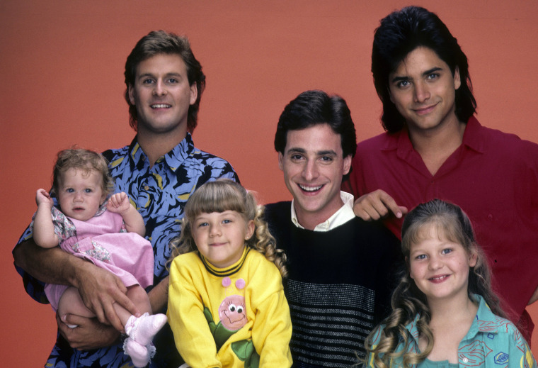 Image: The cast of "Full House" with Bob Saget on June 26, 1987.