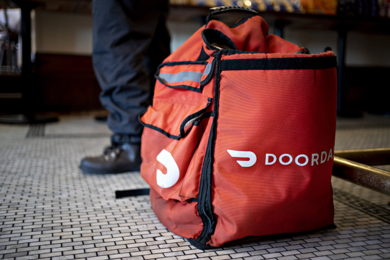 A DoorDash delivery bag.