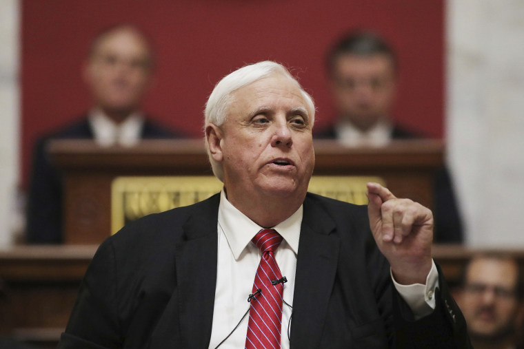 Image: West Virginia Governor Jim Justice during his annual State of the State address at the state capitol, in Charleston, W.Va., on Jan. 8, 2020.