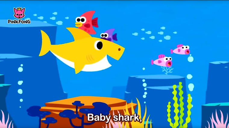 Baby Shark on YouTube by Pinkfong.