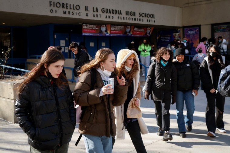 Image: High School students stage walkout to urge officials to offer remote learning options due to COVID-19 saftey concerns in New York
