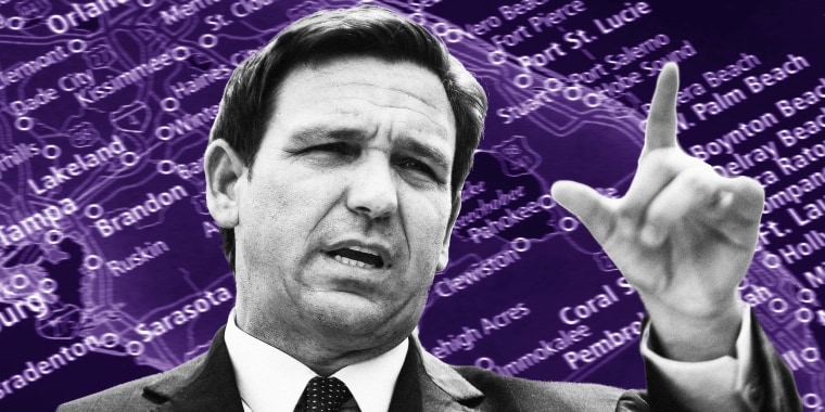 Photo Illustration: Florida Governor Ron DeSantis submitted his own district maps