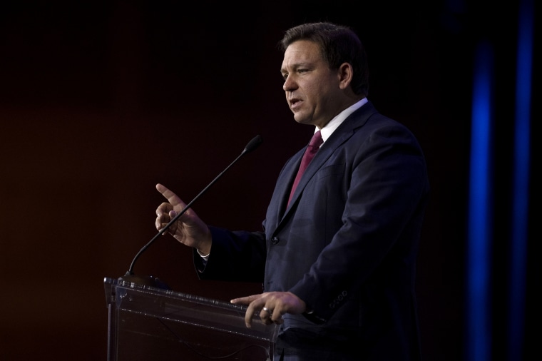 Image: Florida Gov. Ron DeSantis speaks at an event in Las Vegas on Nov. 6, 2021.