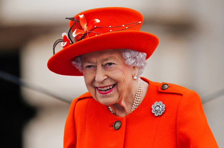 Queen Elizabeth II attends the launch of the Queen's Baton Relay for Birmingham 2022 at Buckingham Palace on Oct. 7, 2021, in London.