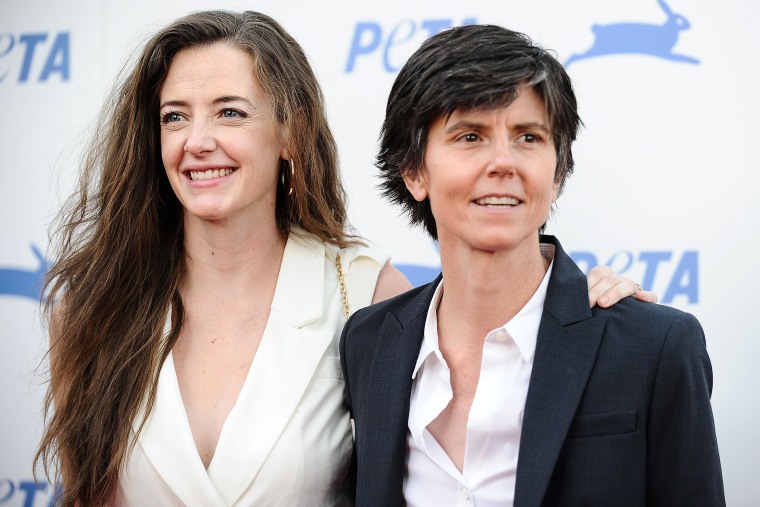 Stephanie Allynne and Tig Notaro attend PETA's 35th anniversary party on Sept. 30, 2015, in Los Angeles.