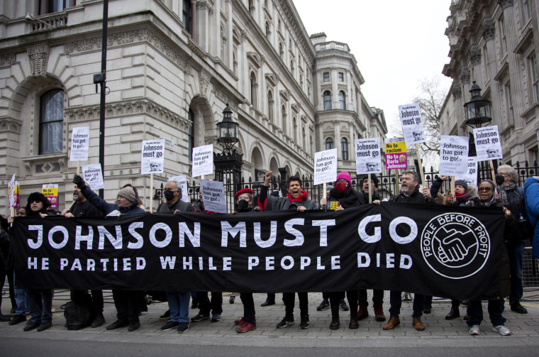 Protest against British PM Johnson in London