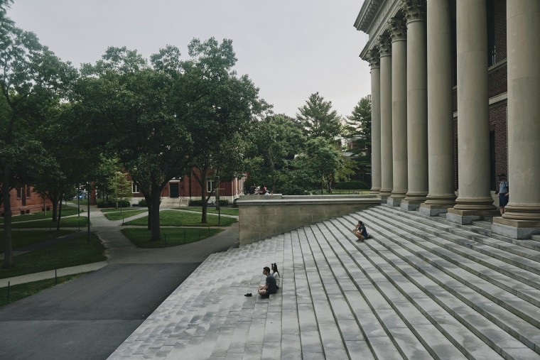 Harvard Yard, on the campus of Harvard University in Cambridge, Mass.