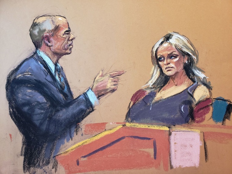 Image: Courtroom sketch of Michael Avenatti and Stormy Daniels
