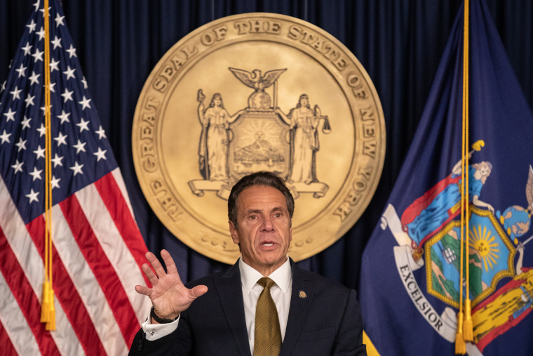 Image: Andrew Cuomo during a news conference in New York on Oct. 5, 2020.