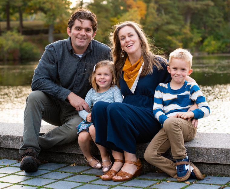 “You’ve been in this scary movie and you’ve been running so long, that you know that the bad guy is going to show up and get you,” said Sarah Moon, seen with her husband, Daniel Warren, their son Aquinnah and their daughter Mira in a photo taken in October 2021.