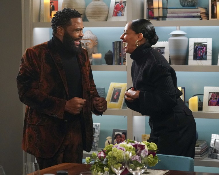 Rainbow and Dre share a laugh on "black-ish."