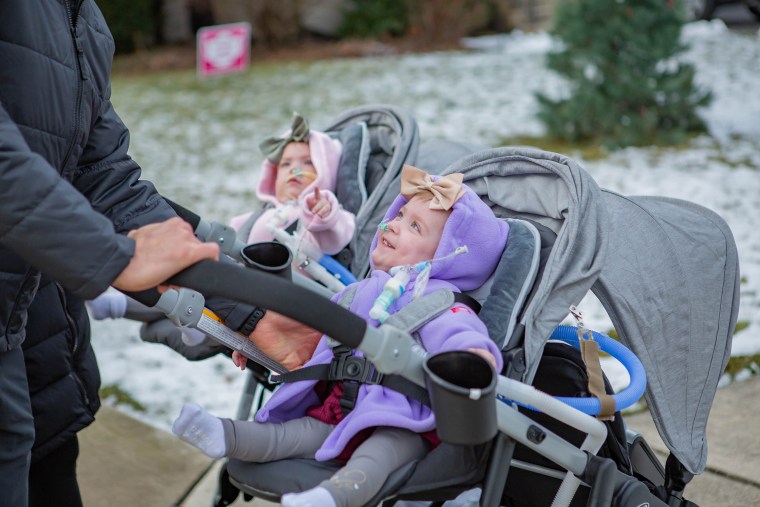 Addy and Lily have loads of therapy to gain strength and function after their surgery. But no matter how tough their days are, they always smile.