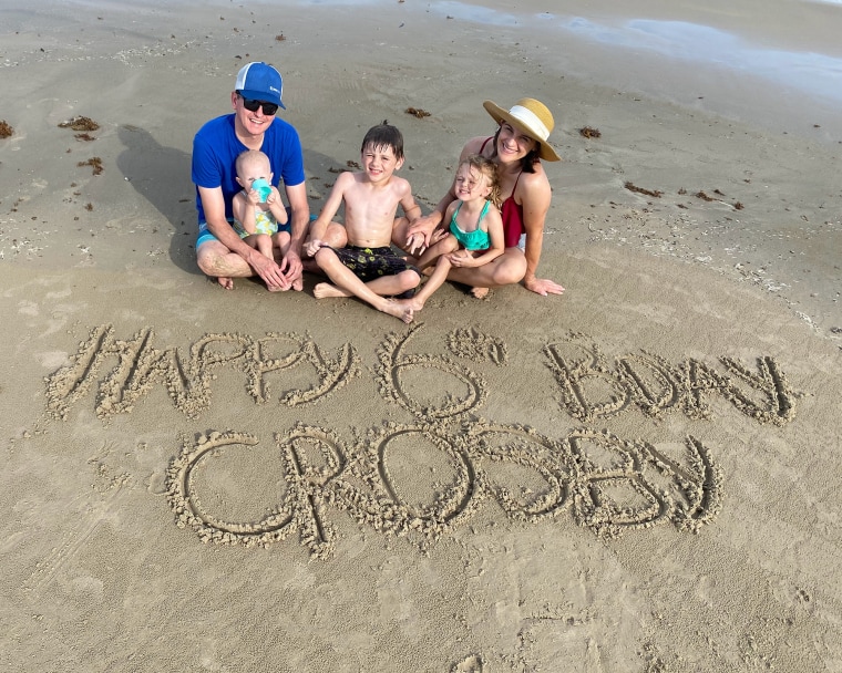 The Bowen family honors what would have been Crosby's birthday at the beach.