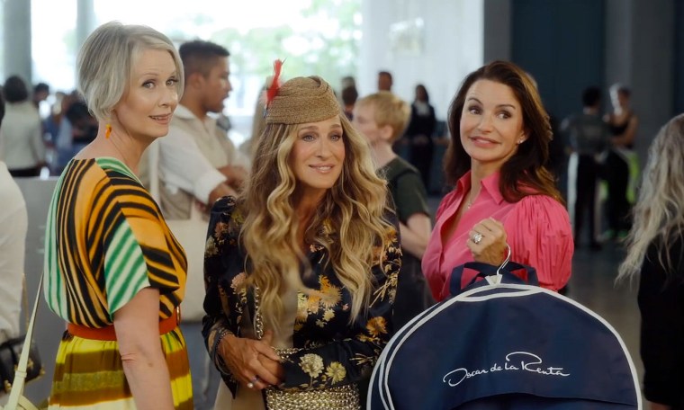 Miranda (Cynthia Nixon), Carrie (Sarah Jessica Parker) and Charlotte (Kristin Davis) in HBO Max's "And Just Like That..."