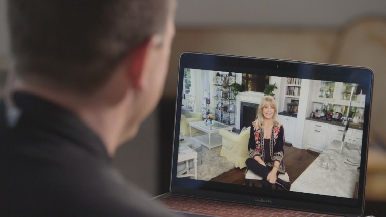 Goldie Hawn is seen on a monitor during a January appearance on "Sunday Sitdown with Willie Geist."