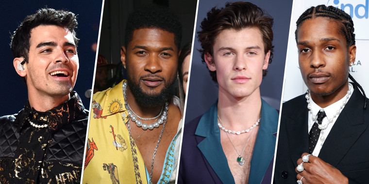Joe Jonas, Usher, Shawn Mendes and ASAP Rocky are all fashion trendsetters and have embraced pearls. 