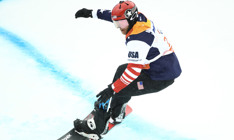 Mike Schultz competes in the men's banked slalom at the 2018 Paralympic Games in Pyeongchang.
