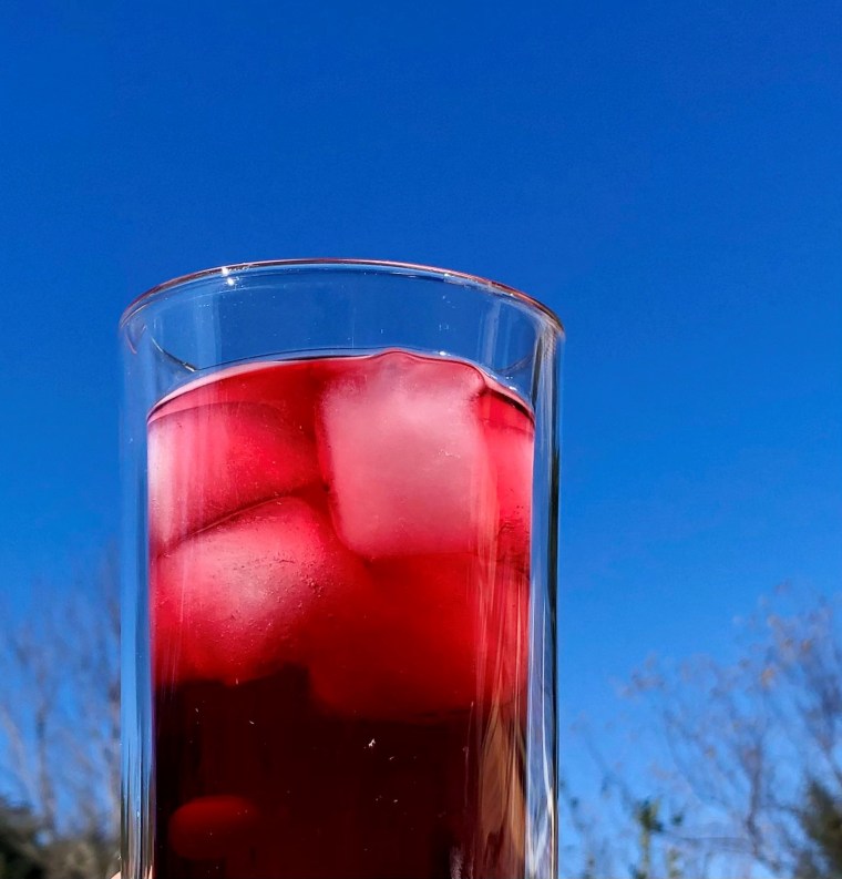 Gorgeous red hibiscus tea can be "brewed" in cold water in just a few minutes. #NoFilter  