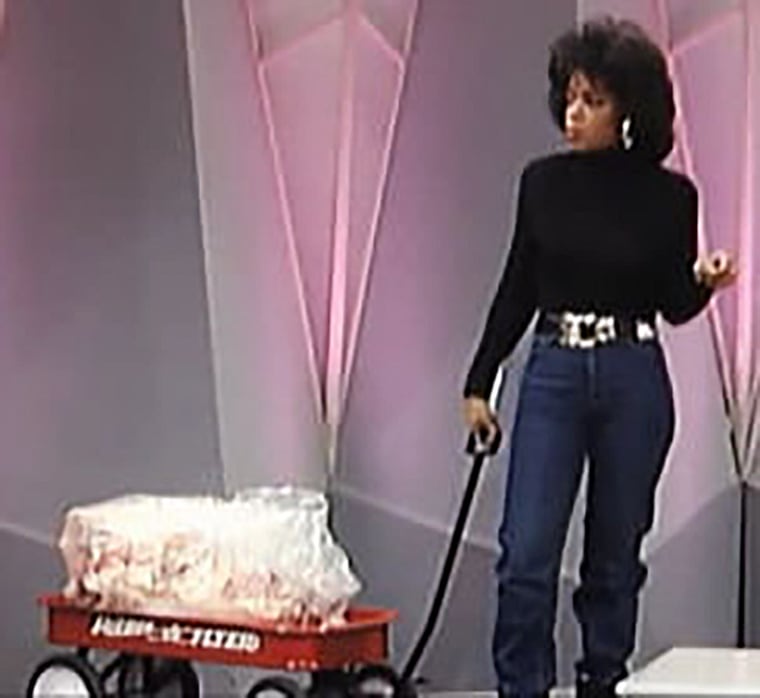 Oprah Winfrey showed her audience exactly how much weight she lost.