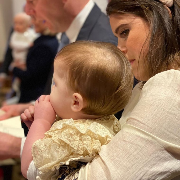 Baby August wears what appears to be the traditional royal christening gown in a photo Princess Eugenie shared on Instagram.
