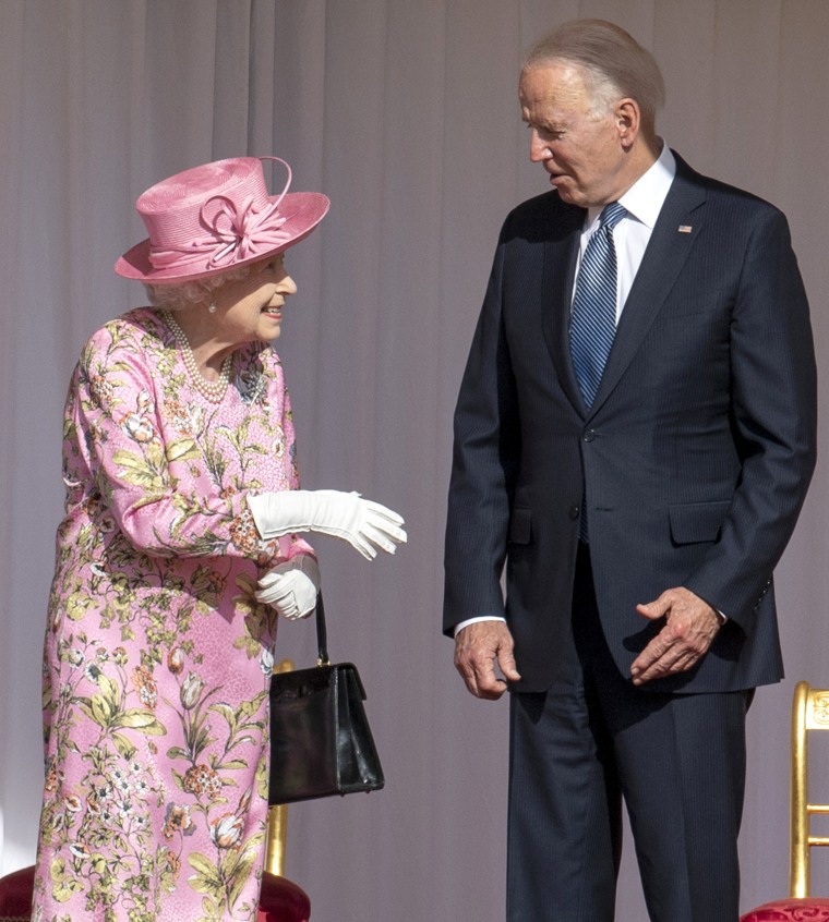 Queen Elizabeth and President Joe  Biden