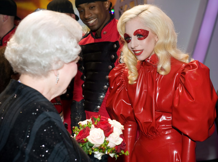 Queen Elizabeth II meets Lady Gaga